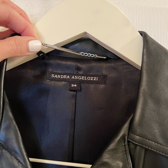 Leather Jacket designed by Sandra Angelozzi Fitted snap buttons - Picture 2 of 6